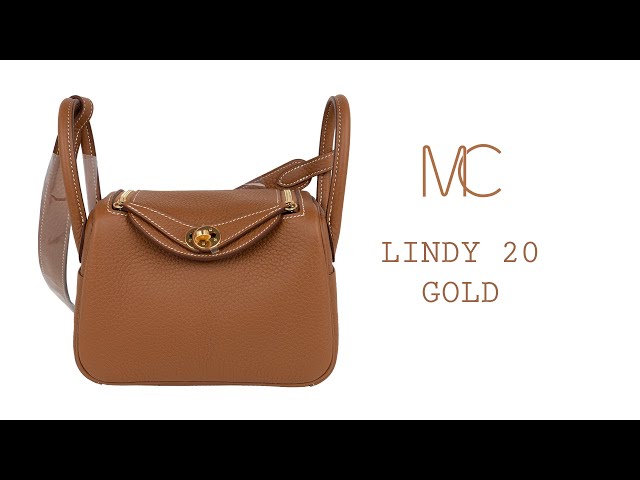 Hermes Mini Lindy 20 Bag Gold w/ Gold Hardware Clemence Leather – Mightychic