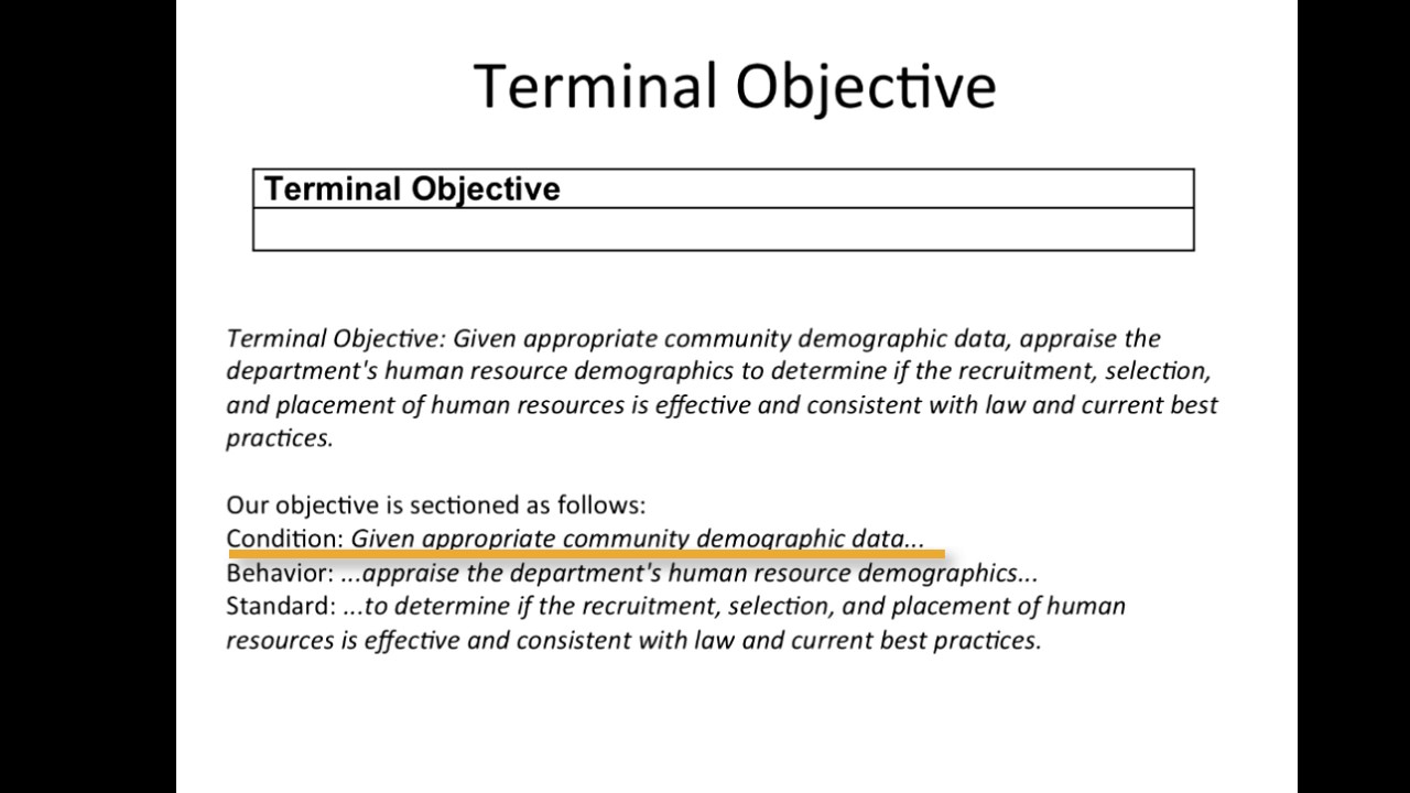 540 Terminal Objective YouTube