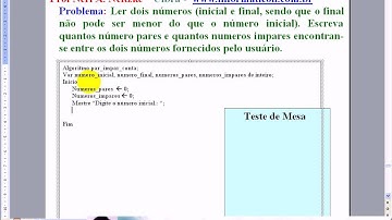 aula 1109 Algoritmos e Logica de programação   Exerc Par Impar conta Algoritmo