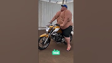 Funny man on bike | funny bike stunt | fat man funny shorts | #shorts #youtubeshorts