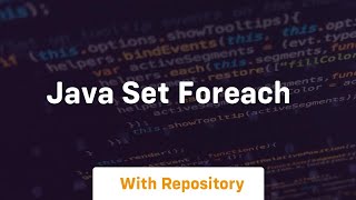java set foreach
