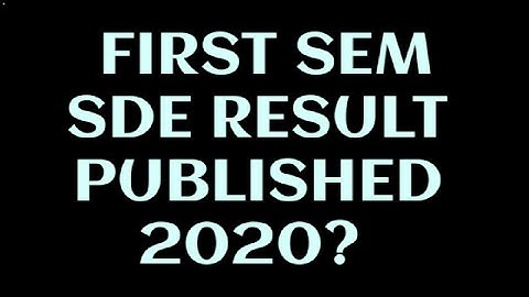 Calicut university 1st sem SDE Result published