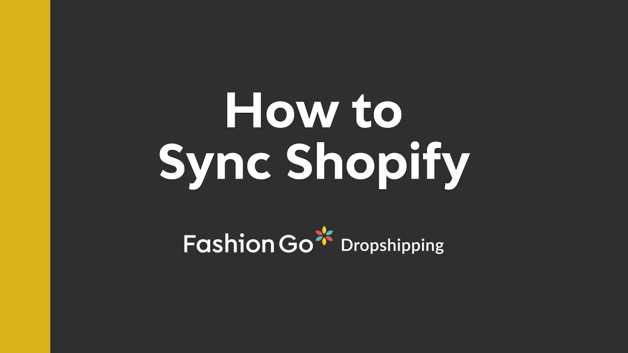 Dropshipping - How to Sync Your Shopify - YouTube