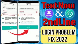 How to fix Textnow and 2ndLine signup problem||Textnow app not working