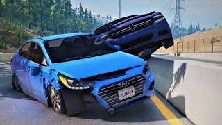 BeamNG Drive - Highway Car Crashes #18