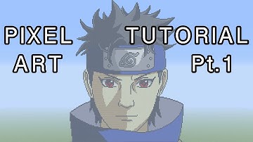 Minecraft Pixel Art Tutorial - Shisui Uchiha (Naruto Shippuden) Part 1