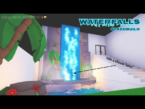 How to Build a Waterfall . ROBLOX . Adopt me . Futuristic house Pool ideas