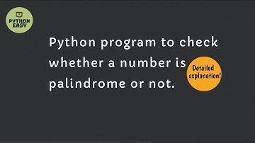 Python program to  check whether a number is palindrome or not