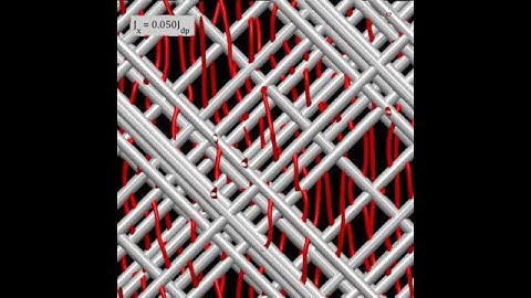 Vortices in REBCO sample irradiated at ±45° in magnetic field along c-axis