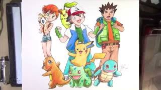 POKEMON Indigo League - Speed drawing - Color Pencils screenshot 4