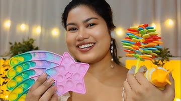 ASMR with relaxing fidget toys🧸 (tapping, popping, clicking, squeezing, trigger assortment)