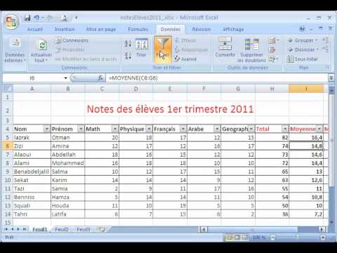 Excel 2007: Trier et Filtrer un Tableau