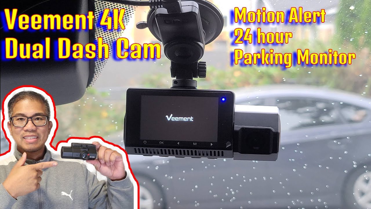 4K Dual Dash Cam Front and Inside, Veement Dash Cam with GPS, 2160P Front  View..