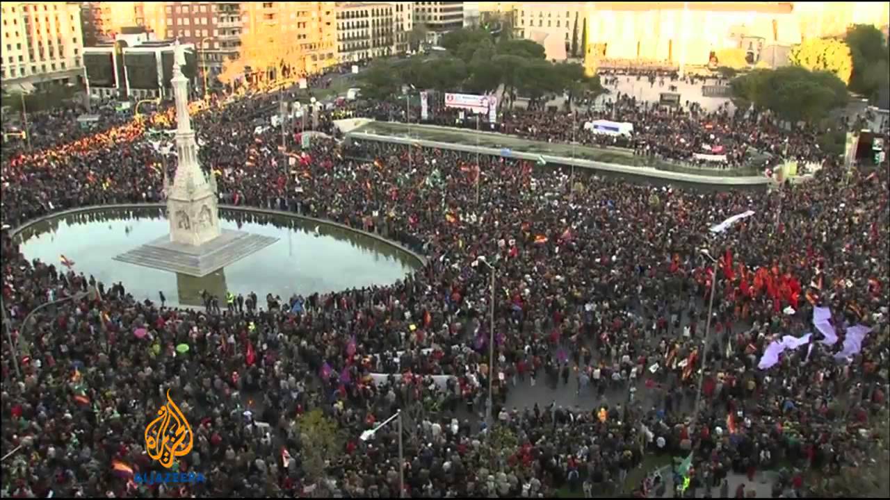 إسبانيا تحتج على سياسات التقشف التي فرضها الاتحاد الأوروبي