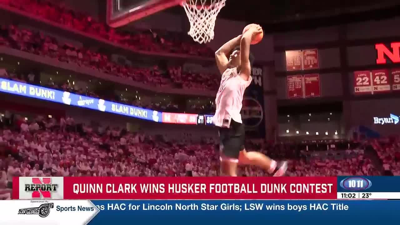 NREPORT: Quinn Clark wins 3rd Annual Nebraska Football Dunk Contest