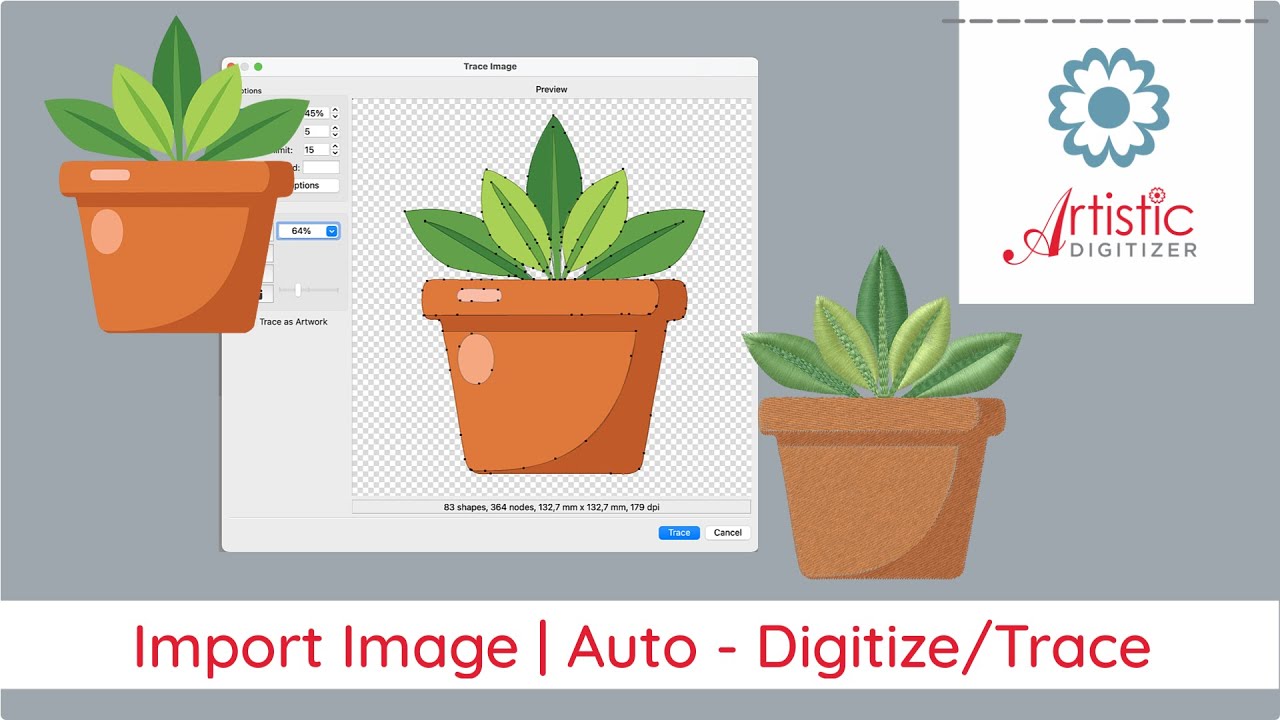 Import bitmap Auto digitize - YouTube