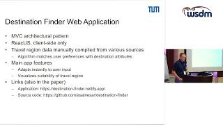 Celebrity WSDM-23 Workshops: Adaptation of User Preferences and Results in a Destination Recommender System Profile