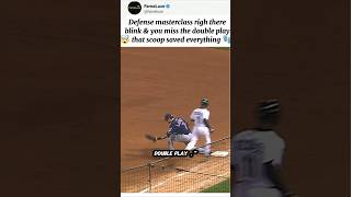 Defensive Magic ⚾🔥- double play😯 #baseball #sports #doubleplay #baseballshorts #mlb #viral #mlbb