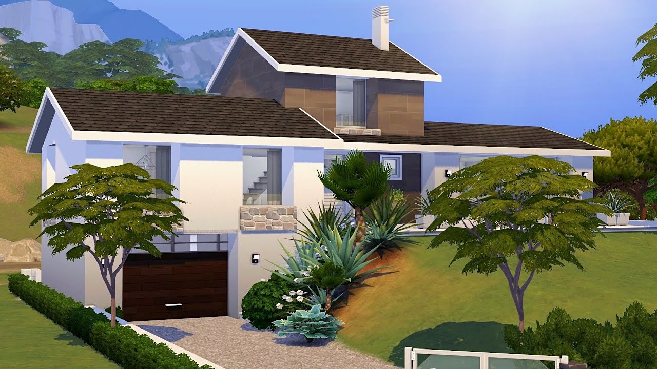 Modern House • The Sims 4 • No CC | Speed Build - YouTube