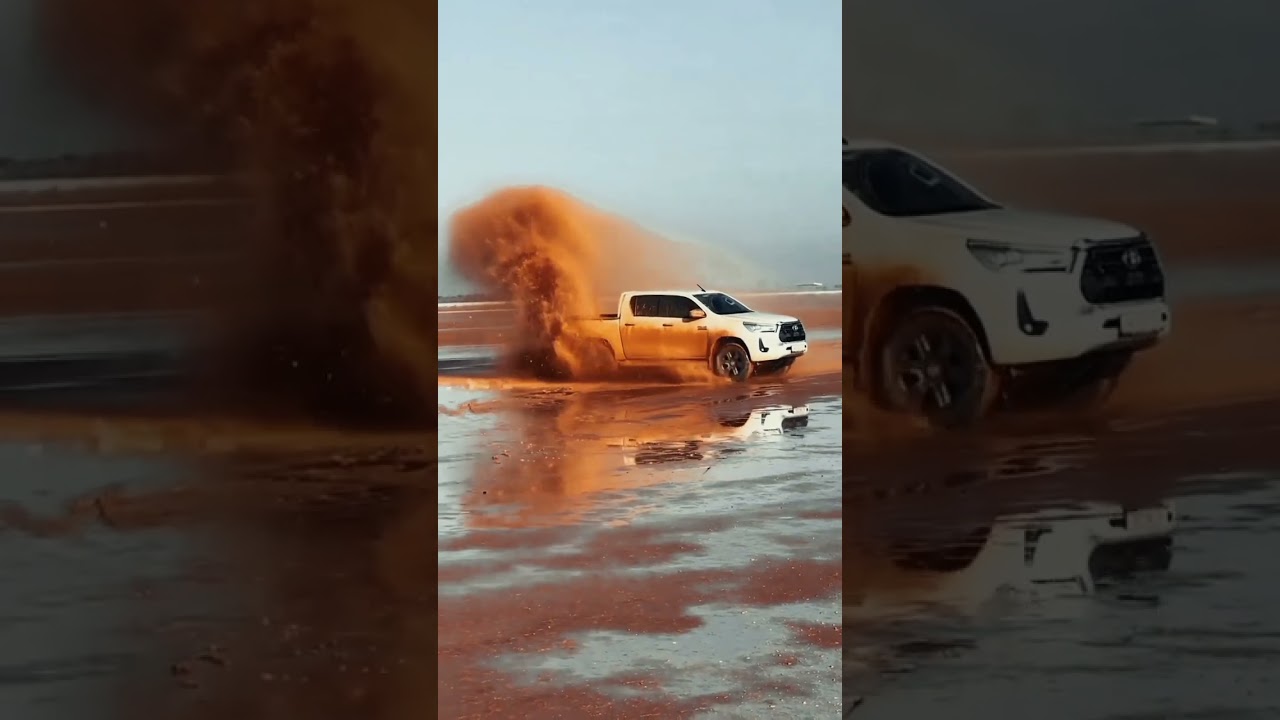 Toyota Vigo car drifting to race 