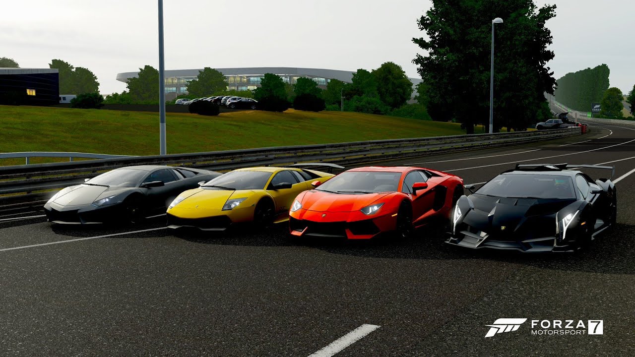 Forza 7 Drag race: Lamborghini Veneno vs Aventador vs Murcielago SV vs ...