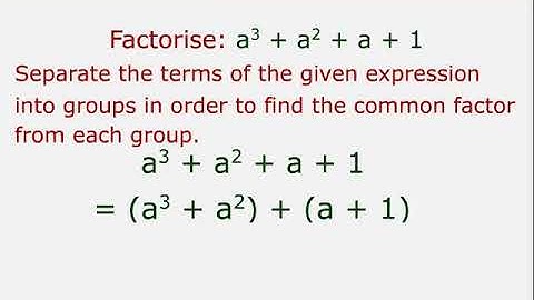 Class 8 Mathematics - Factorisation of an Algebraic Expression by Grouping