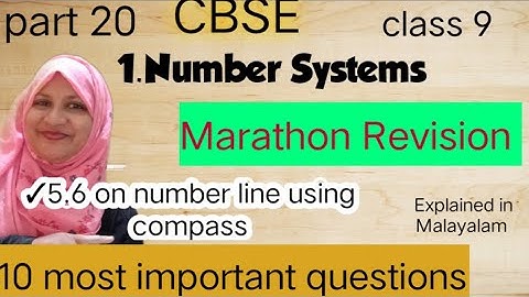 Chapter 1 Number systems Exam special most important 10 questions CBSE class 9 in Malayalam