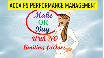 ACCA F5- Performance Management, Make/Buy with no limiting factors