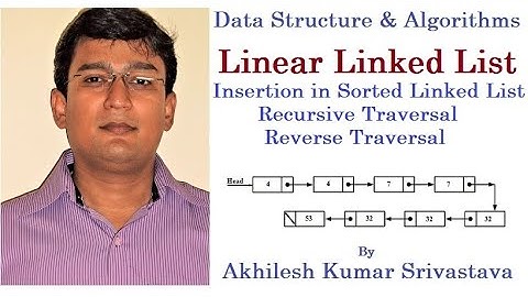 Linear Linked List: Insertion in Ordered Linked List, Recursive Traversal, Reverse Traversal