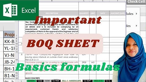 BOQ Excel Formula Basics for Engineers #BOQ #ExcelForEngineers #Engineering #QuantitySurvey #excel