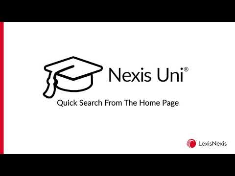 Nexis Uni: Quick Search From the Home Page