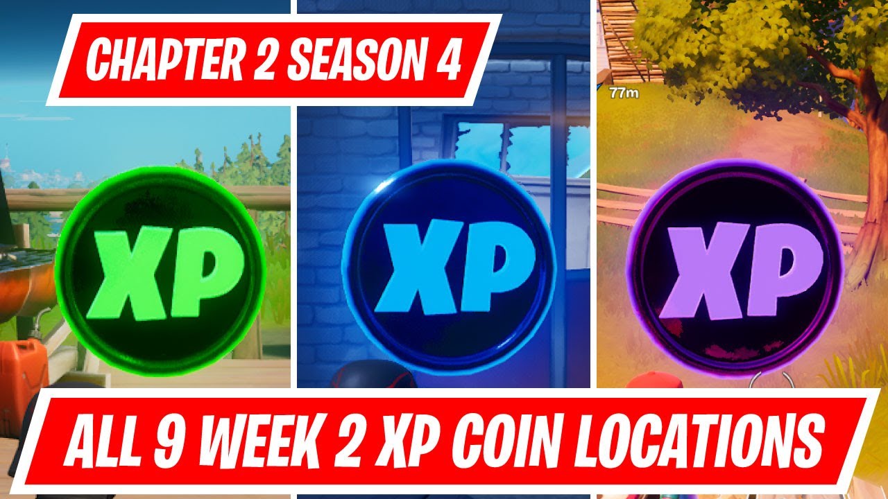 All 9 Season 4 Week 2 Xp Coin Locations In Fortnite Youtube