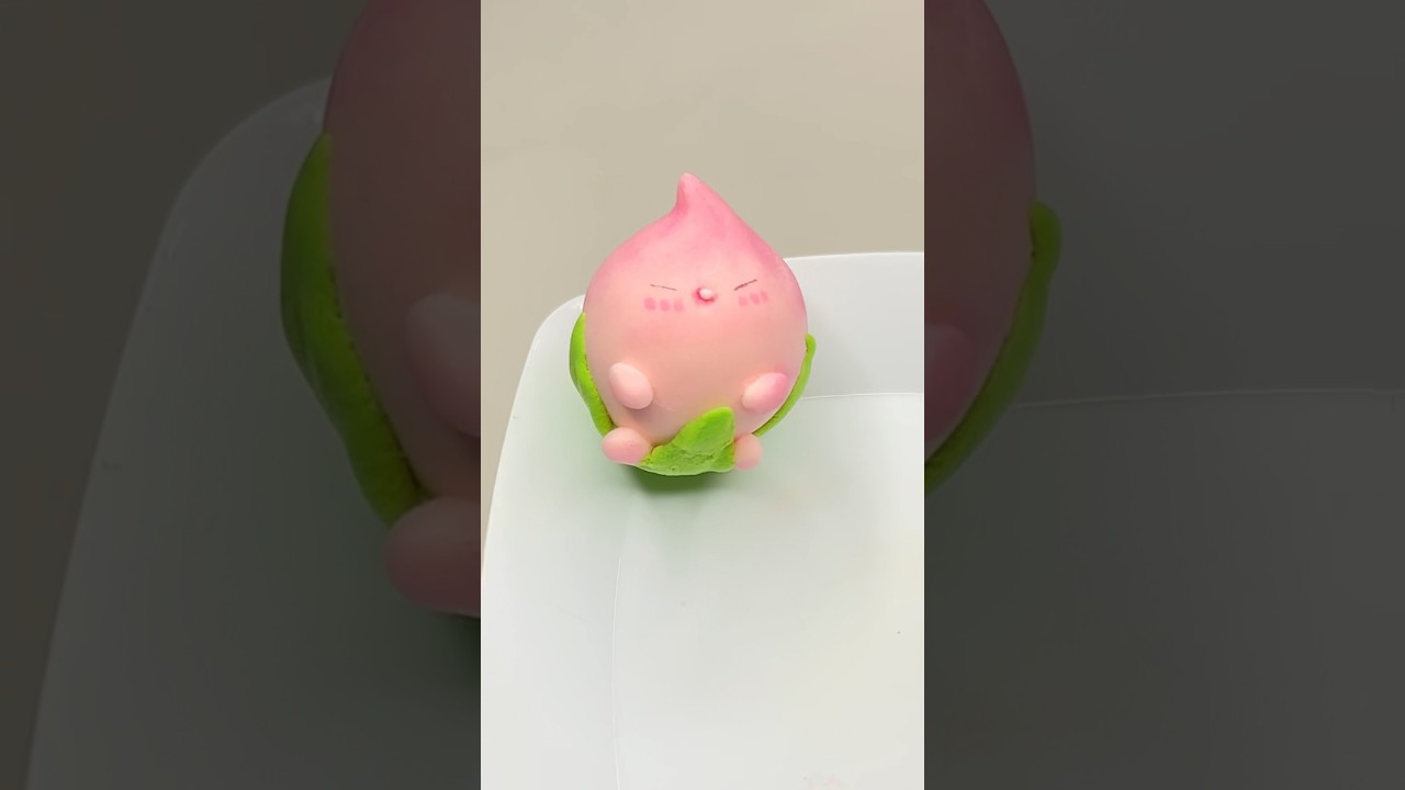 Delicate pink peach made from clay 🍑💖 