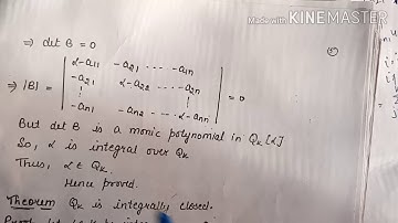 Lecture 4 - Integral Closure of a field in algebraic number theory,Q(k) is integrally Closed