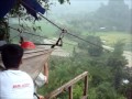 Ziplining in torrential rain in the Philippines