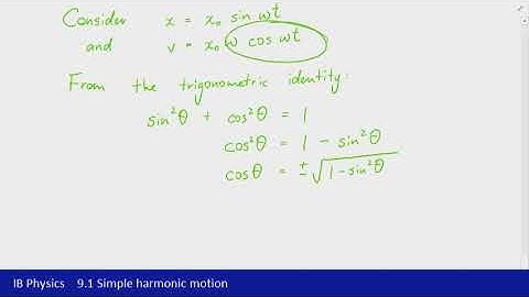 IB Physics (2016) - 9.1 Simple harmonic motion Part 4 - Another velocity equation for SHM