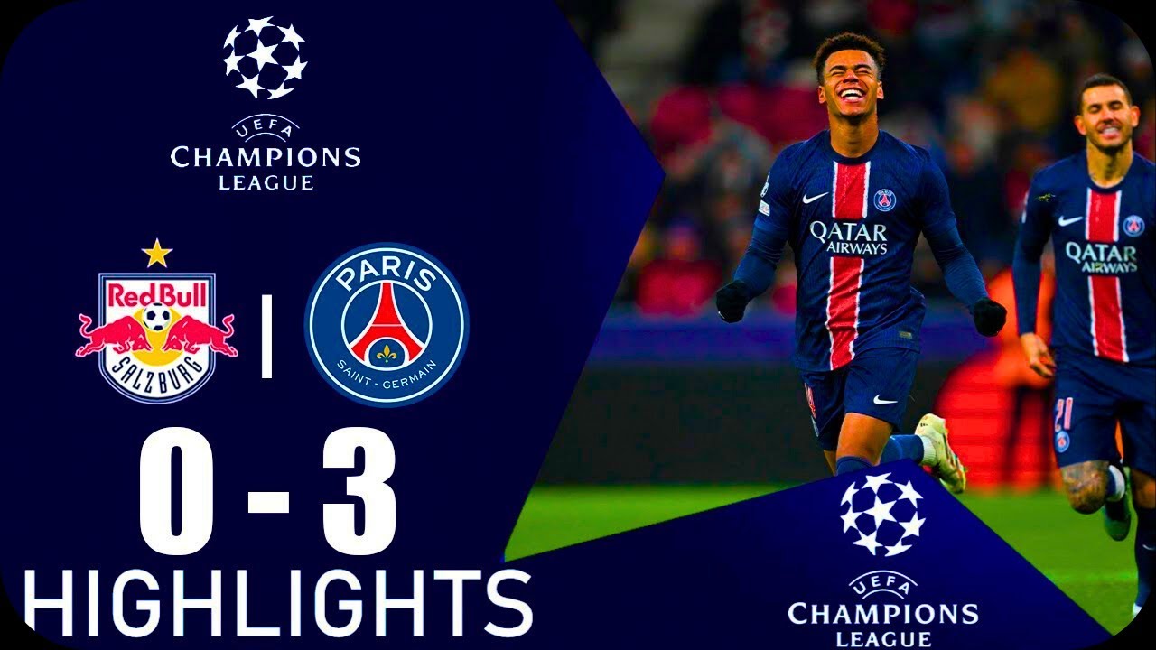 Gonçalo Ramos Goal | Red Bull Salzburg vs PSG 0-3 Highlights | Champions League 2024/25