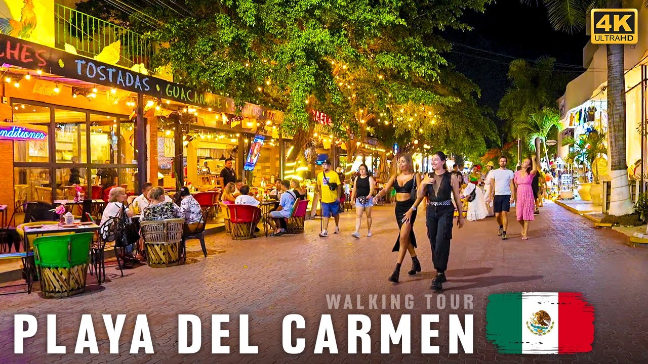 Nightlife in Mexico, Playa del Carmen | A Vibrant 4K Walking Tour