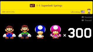 Super Mario Maker 2 - 4 Players (World 1, 2) Super Worlds Local Multiplayer Walkthrough Co Op