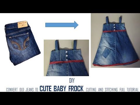 old jeans baby frock