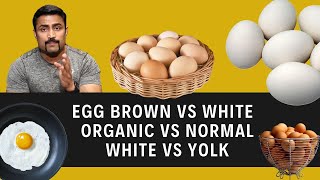 EGG: BROWN VS WHITE : ORGANIC VS NORMAL: WHITE VS YOLK