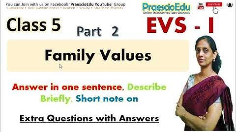 Class 5 EVS-1 Extra Questions Part-2 Family Values Maharashtra Board Std 5th PraescioEdu