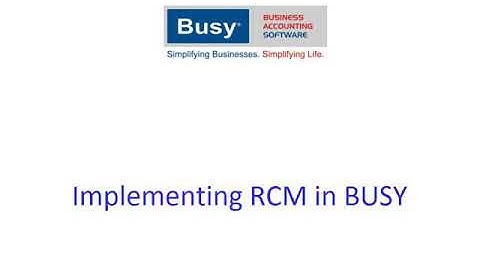 Implementing RCM in BUSY Software