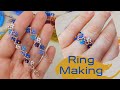 Kolay ve Şık Çiçekli Yüzük &amp; Bileklik Yapımı. Easy Flower Ring making. #beading #tutorial