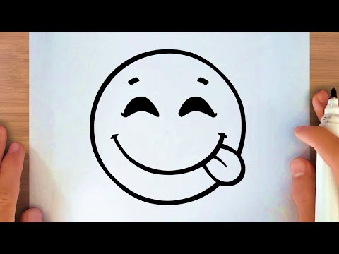 HOW TO DRAW FACE SAVORING FOOD EMOJI