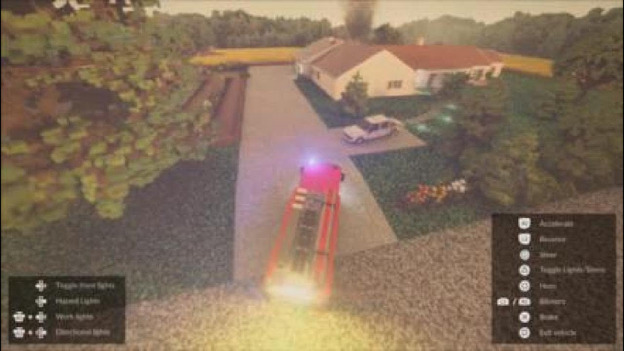 Teardown: firefighters and a tow help to put out a fire.