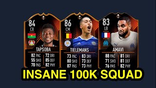 INSANE 100K HYBRID SQUAD BUILDER IN FIFA 22 FT (TAPSOBA, TIELEMANS & AMAVI)