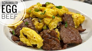Beef And Scrambled Eggs | Fluffy Egg, Easy And Tasty Beef Recipe