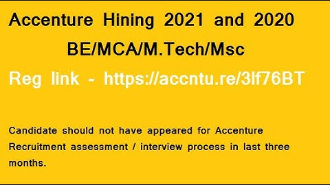 Accenture Hiring - Batch 2021 and 2020 ! Associate Software Engineer ! BE/MCA/M.Tech/MSc