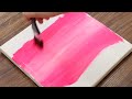How to PINK Acrylic Painting on Canvas #838｜Satisfying Relaxing ASMR Tutorial